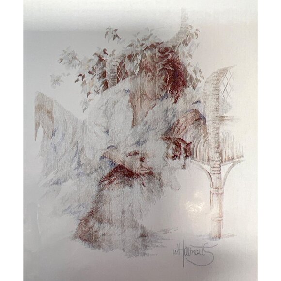 Lanarte Cross Stitch Pattern "Girl With Cat" 39x49cm 15.5"x19.5" Pattern Only - Picture 2 of 3
